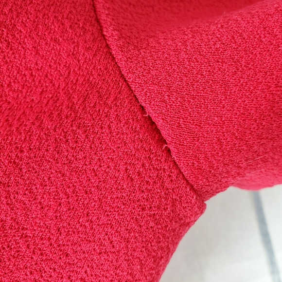 Vtg 60s Pleated Drop Waist Dress Red Pink Sz S/M - Picture 8 of 8